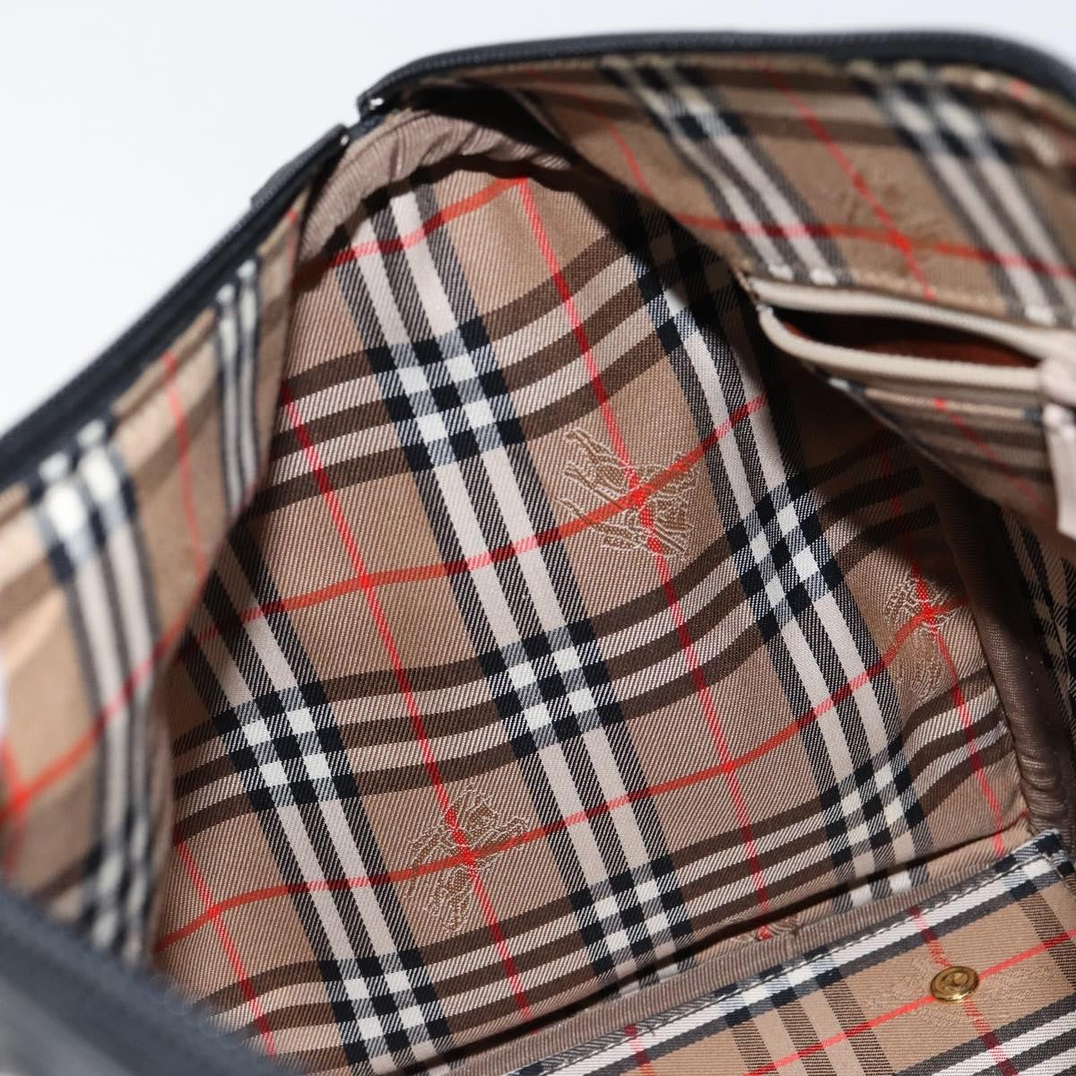 Burberry Vintage Boston Bag Leather, BLACK, LEATHER, Travel bag