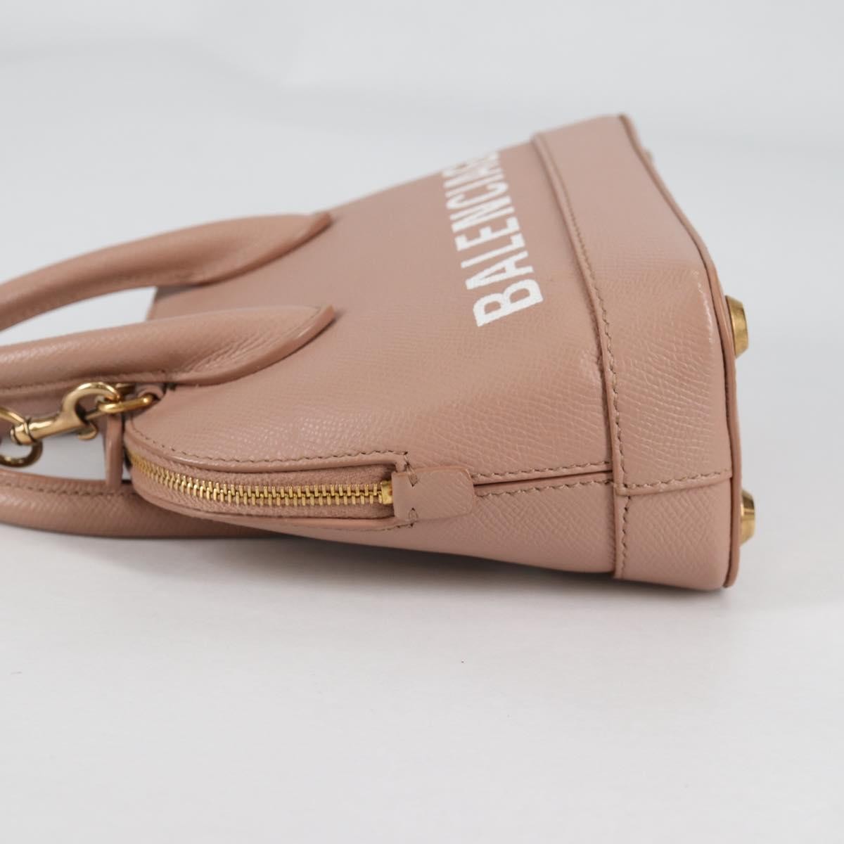 Balenciaga Logo Ville Bag Leather, PINK, LEATHER, Handbag