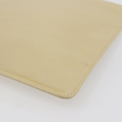 Chanel CC Pochette Quilted Caviar, BEIGE, LEATHER, Clutche & pouche