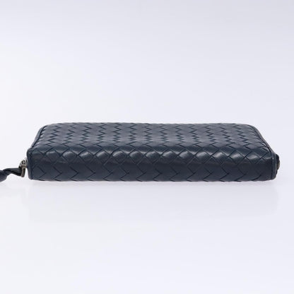 Bottega Veneta Intrecciato Wallet Leather, NAVY, LEATHER, Wallets