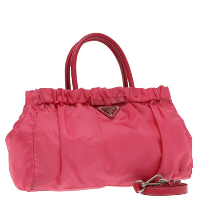 Prada Bow Convertible Tote Tessuto, PINK, NYLON, Tote bag