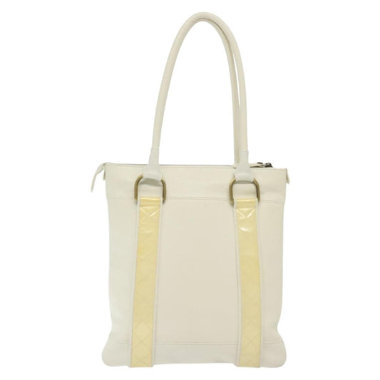 Burberry Vintage Tote Leather, WHITE, LEATHER, Tote bag
