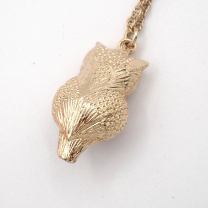 Chanel Owl Pendant Necklace Gold Plated, Gold, Gold Plated, Necklace