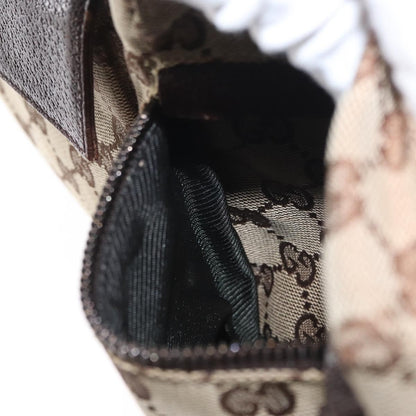 Gucci Vintage Double Belt Bag GG Canvas with Leather, BEIGE, CANVAS, Shoulder bag