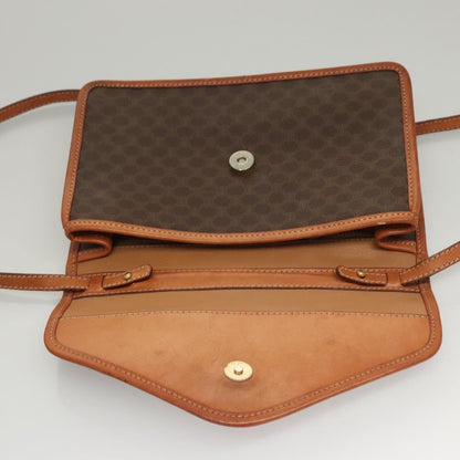 Celine Vintage Macadam Shoulder Bag Canvas, BROWN, CANVAS, Shoulder bag