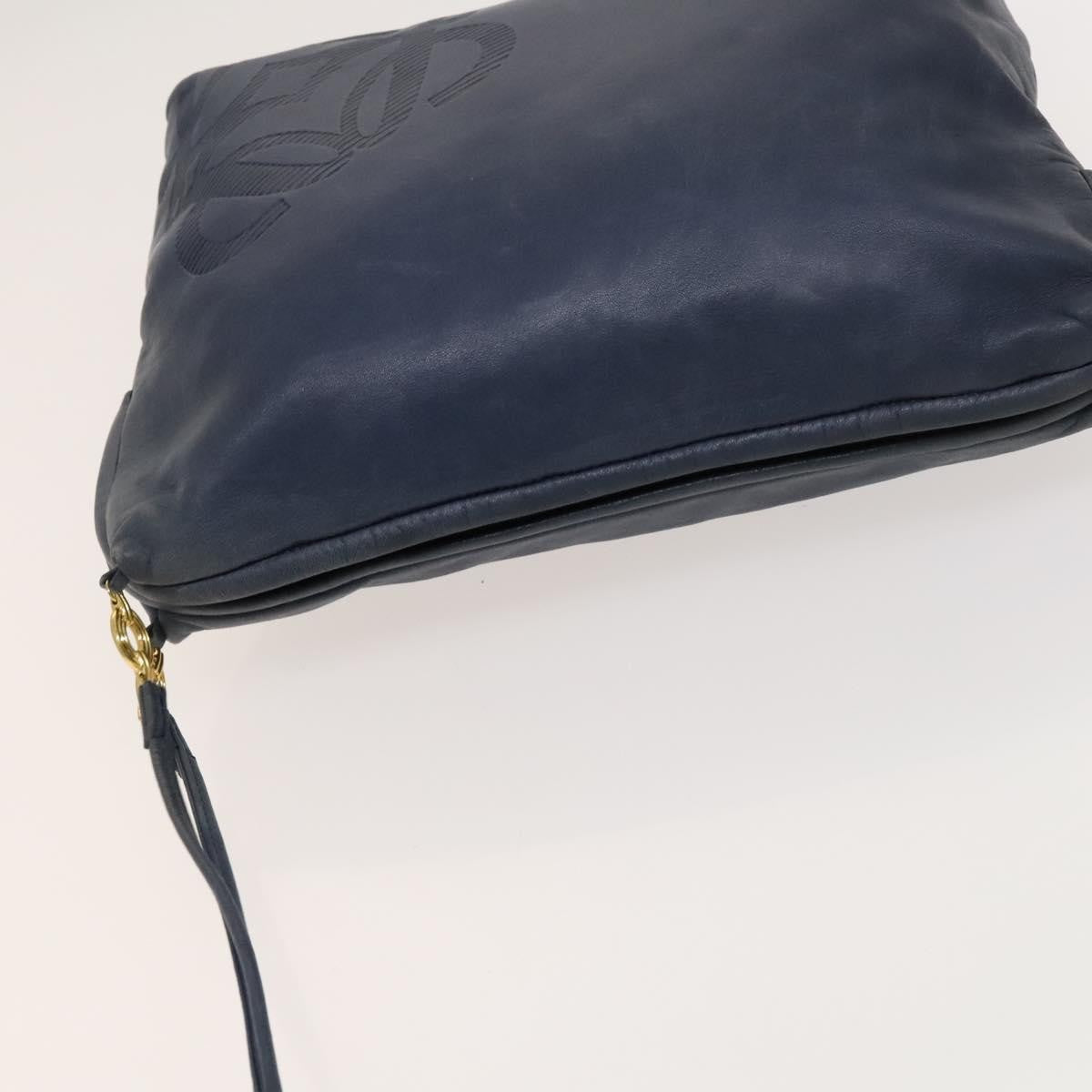 Loewe Anagram Shoulder Bag Leather, NAVY, LEATHER, Shoulder bag