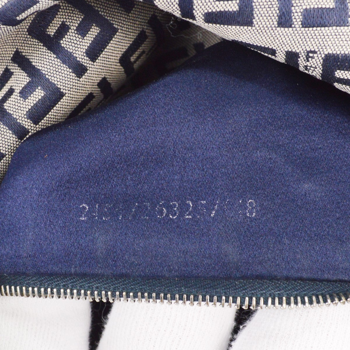 Fendi Mamma Baguette Zucca canvas, NAVY, CANVAS, Shoulder bag