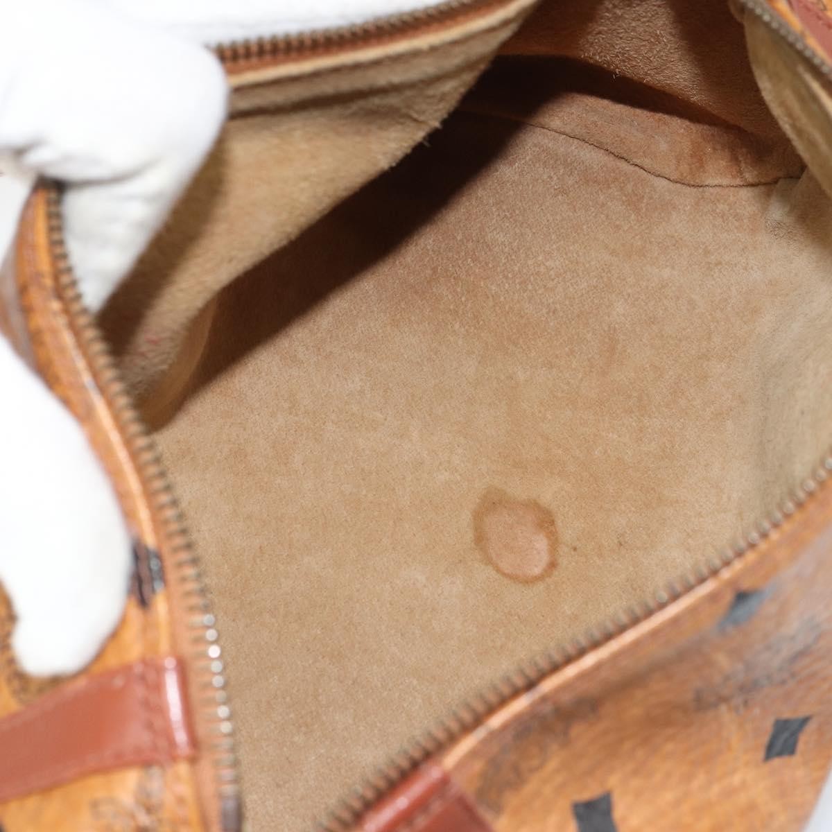 MCM Visetos Shoulder bag Canvas and Leather, BROWN, CANVAS, Shoulder bag