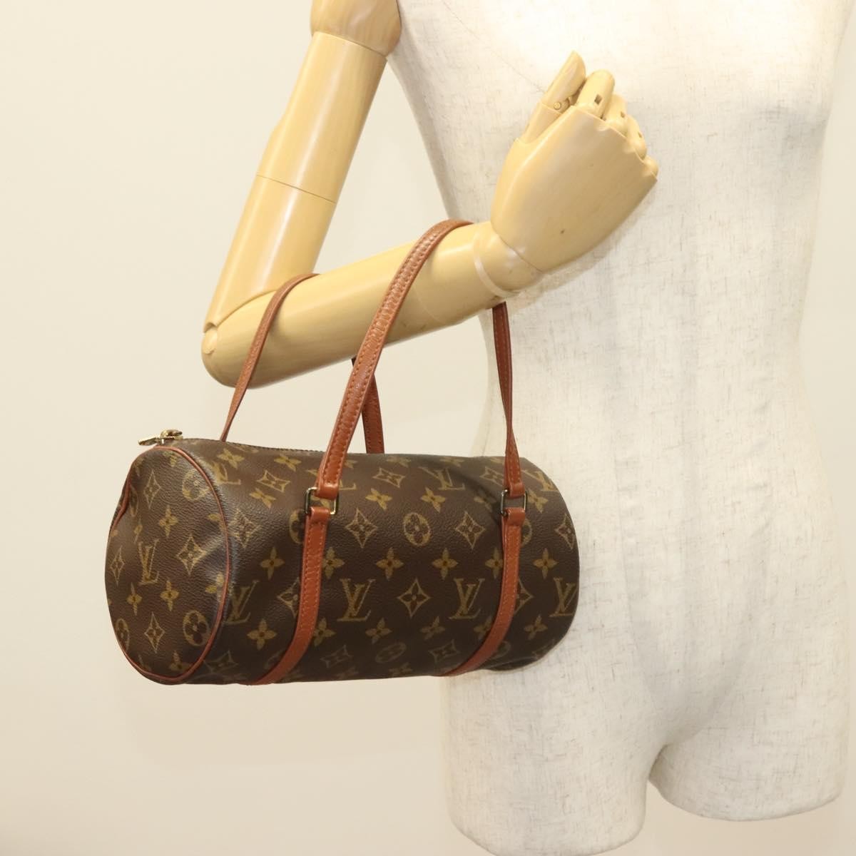 Louis Vuitton Papillon Handbag Monogram Canvas, BROWN, CANVAS, Handbag