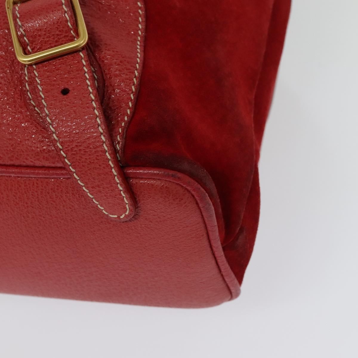 Gucci Bamboo Tassel Backpack Suede, RED, SUEDE, Backpack