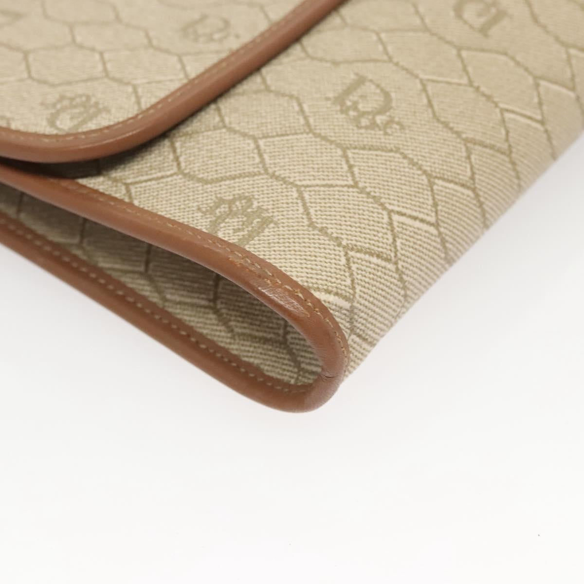 Christian Dior Vintage Honeycomb chain Canvas, BEIGE, CANVAS, Shoulder bag