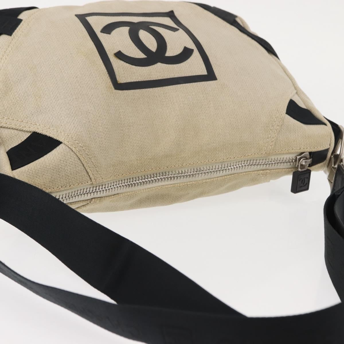 Chanel Vintage Crossbody Bag Canvas, BEIGE, CANVAS, Shoulder bag