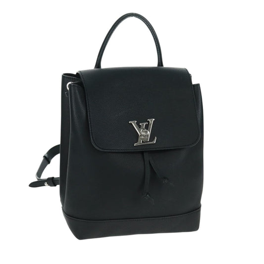 Louis Vuitton Lockme Backpack Leather, BLACK, LEATHER, Backpack