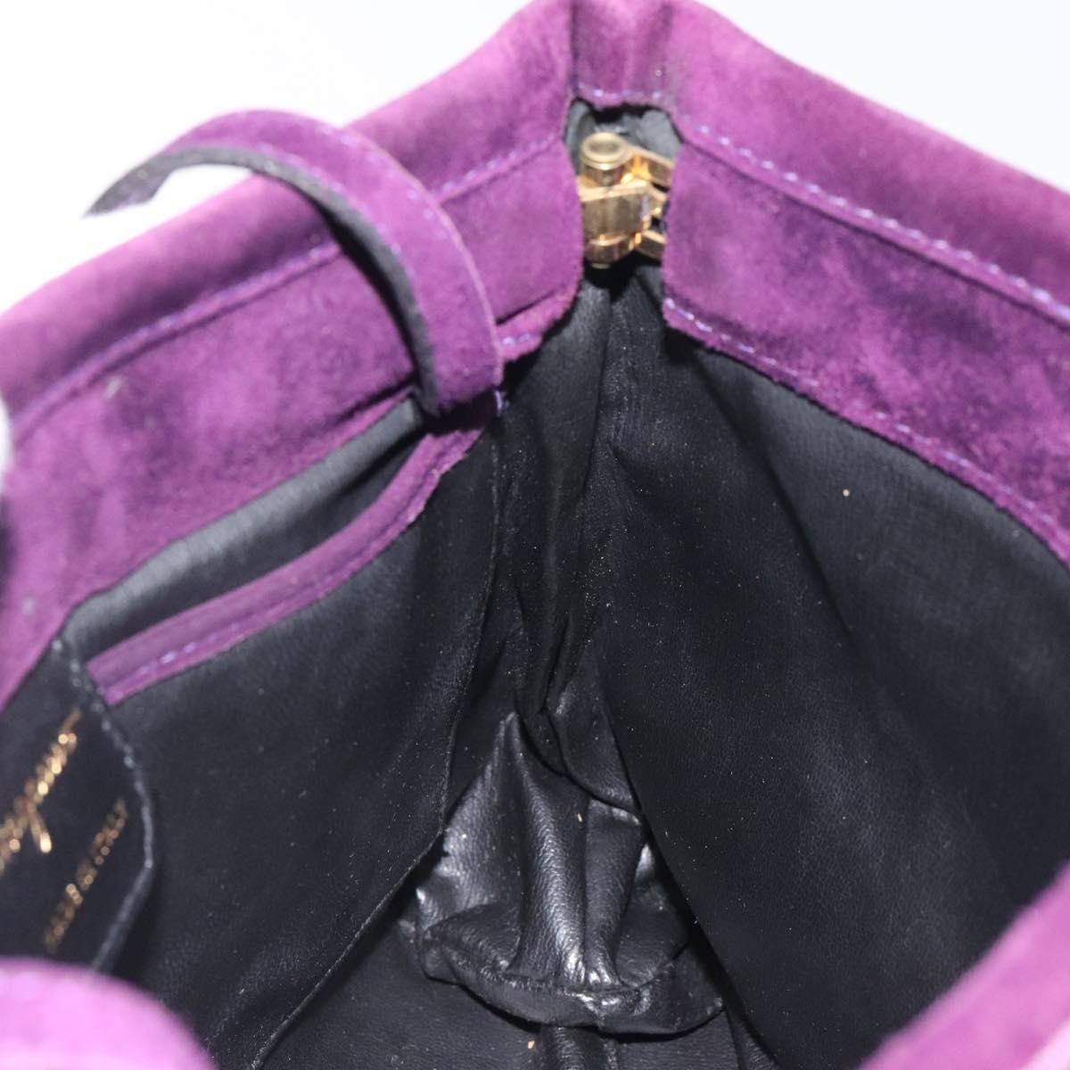 Salvatore Ferragamo Vala Shoulder Bag Suede, PURPLE, SUEDE, Shoulder bag