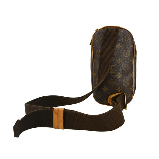Louis Vuitton Pochette Gange Monogram Canvas, BROWN, CANVAS, Clutche & pouche