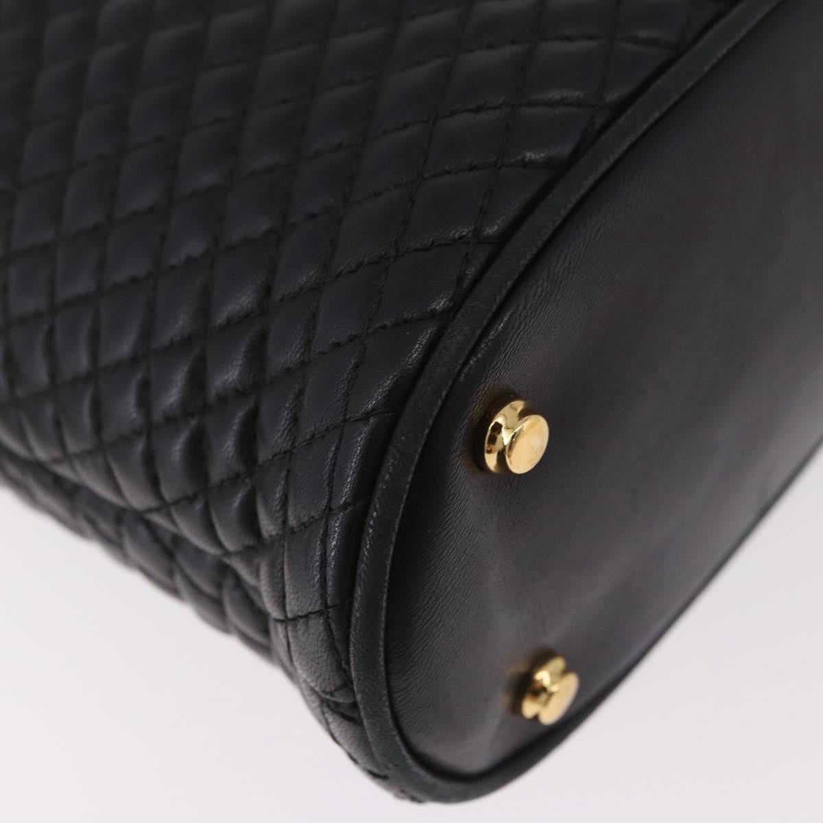 Bally Vintage Chain Shoulder Bag Quilted Leather, Black, Leather, Shoulder Bag