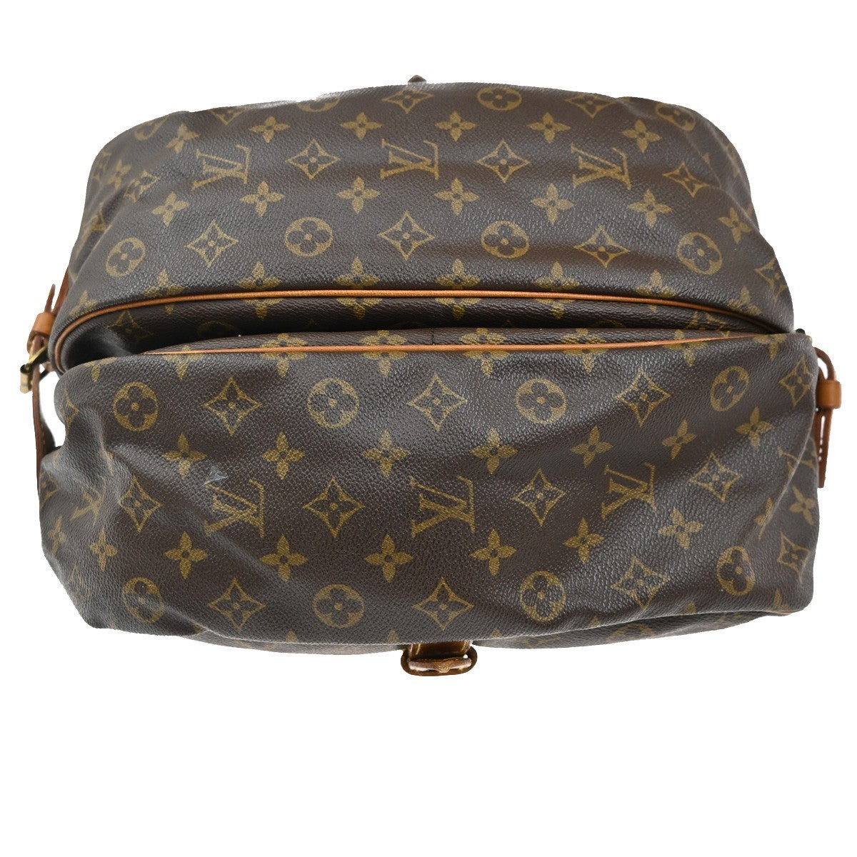 Louis Vuitton Saumur Handbag Monogram Canvas, BROWN, LEATHER, Shoulder bag