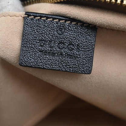 Gucci GG Marmont Shoulder Bag Diagonal Quilted GG Canvas with Leather, BROWN, CANVAS, Shoulder bag