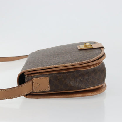 Celine Macadam Shoulder Bag PVC Leather, Brown, Canvas, Shoulder Bag