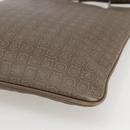 Salvatore Ferragamo Gancini Shoulder Bag Leather, BEIGE, LEATHER, Shoulder bag