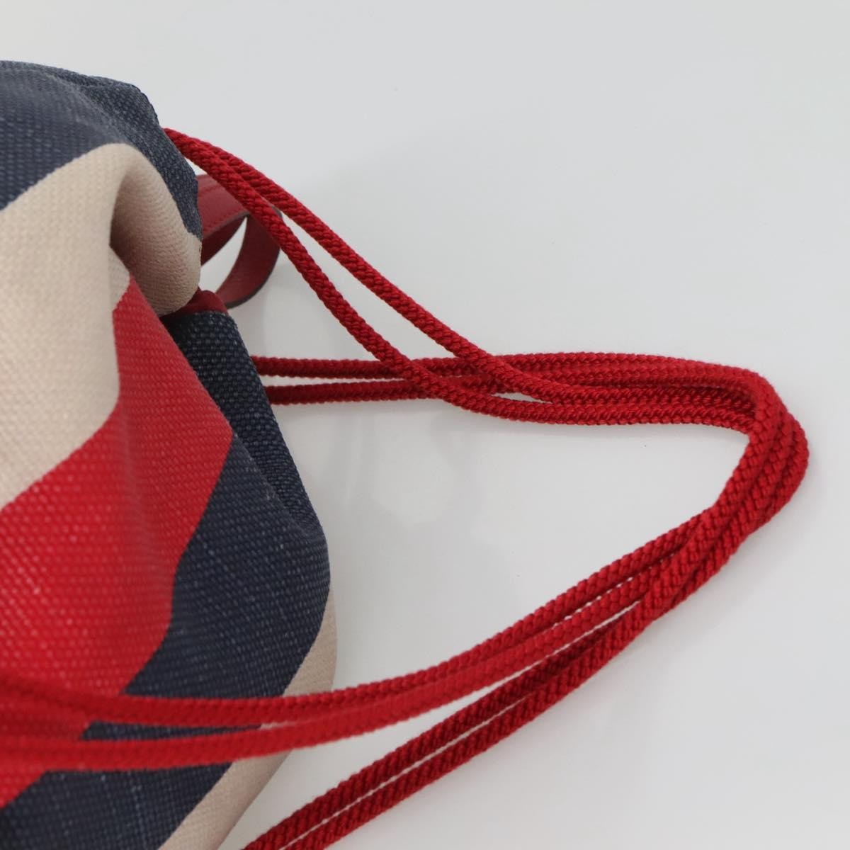 Gucci Logo Drawstring Backpack Striped Canvas, Multicolour, Canvas, Backpack