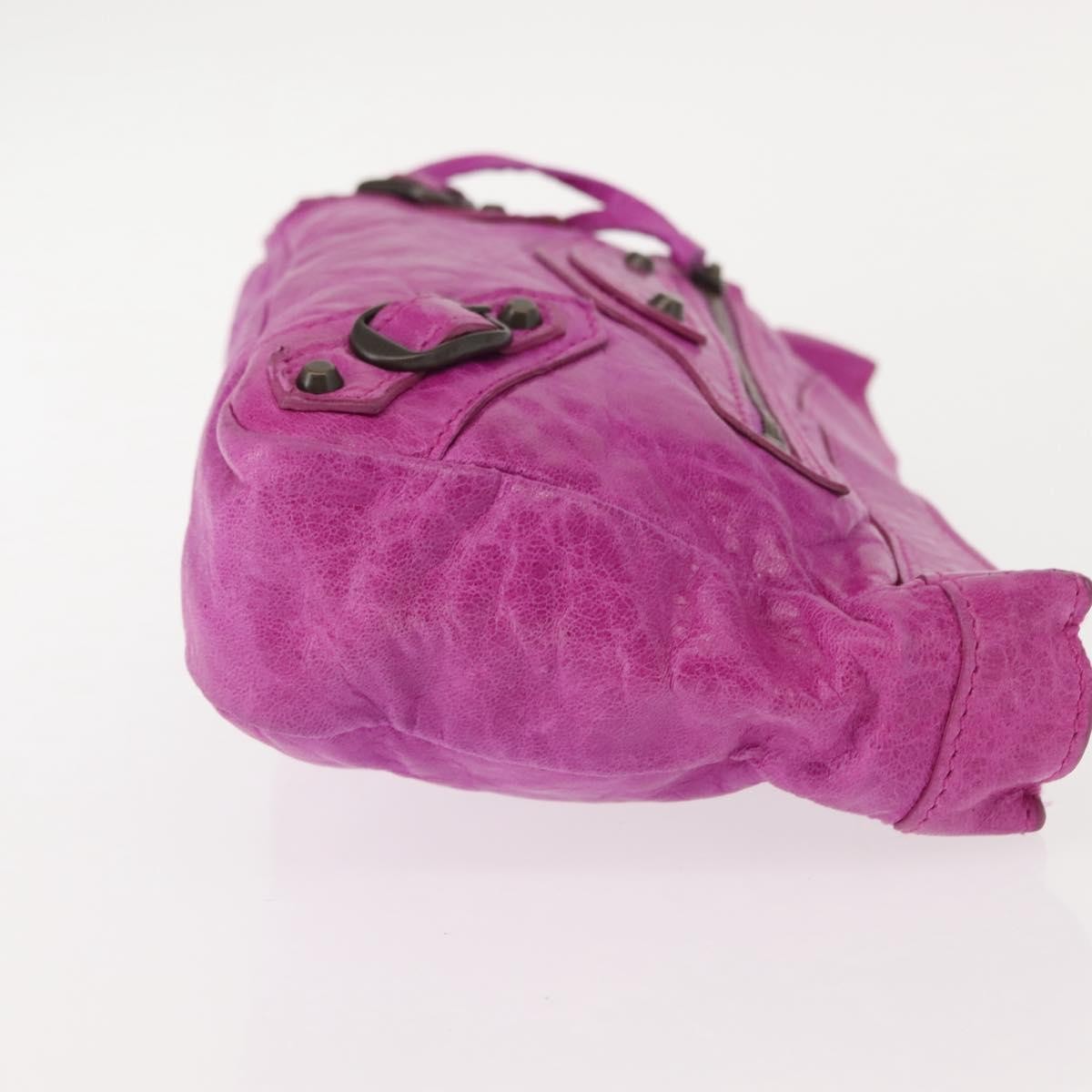 Balenciaga Classic Studs Cosmetic Pouch Leather, PURPLE, LEATHER, Clutche & pouche