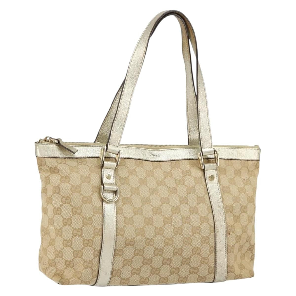 Gucci Abbey Tote GG Canvas, BEIGE, CANVAS, Tote bag