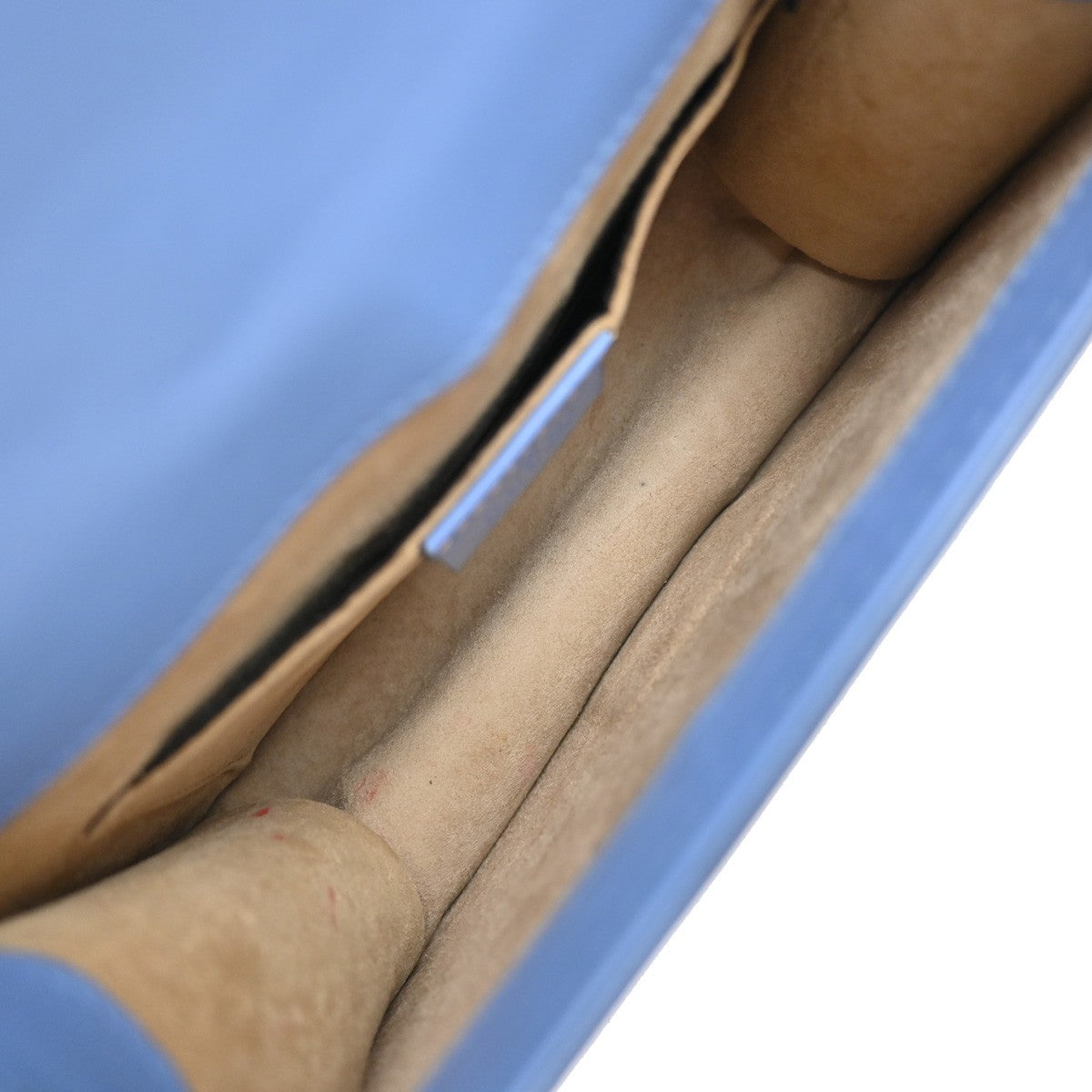 Gucci Sylvie Chain Shoulder Bag Leather, BLUE, LEATHER, Shoulder bag