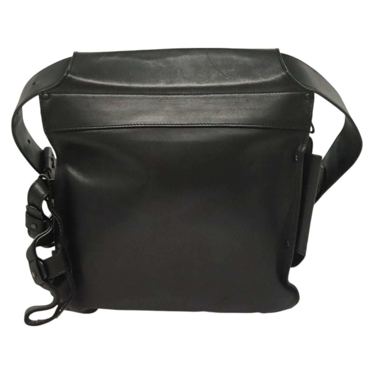Bottega Veneta Utility Waist Bag Leather with Intrecciato, BLACK, LEATHER, Clutche & pouche