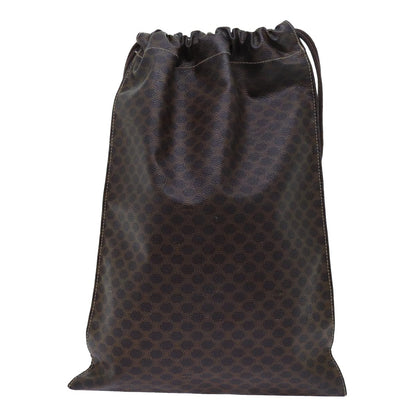 Celine Triomphe Drawstring Bucket Bag Raffia with Leather, BROWN, PVC, Shoulder bag