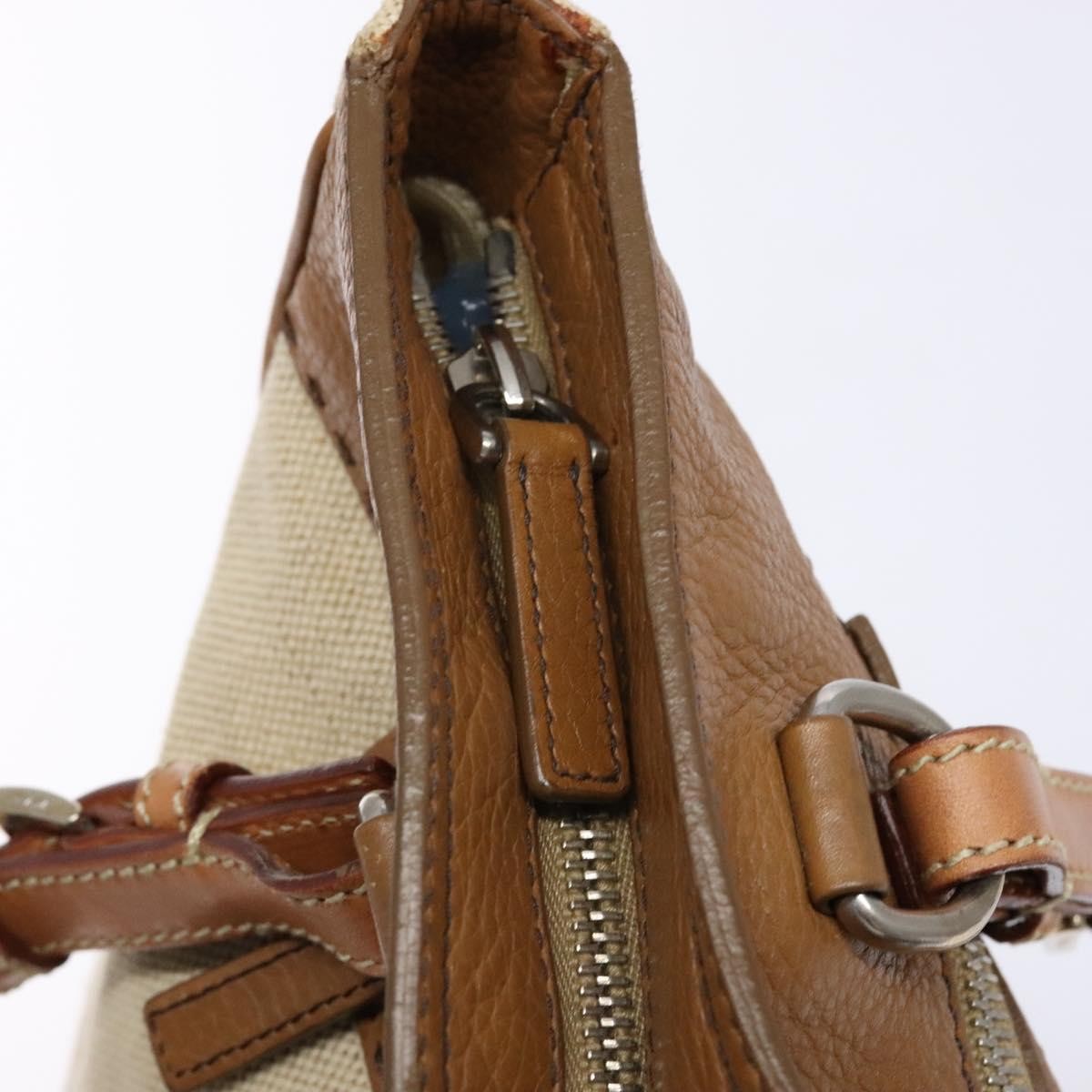 Prada Vintage Convertible Tote Canvas and leather, BEIGE, CANVAS, Tote bag