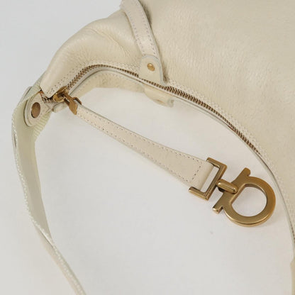 Salvatore Ferragamo Gancini Hobo Leather, BEIGE, LEATHER, Handbag