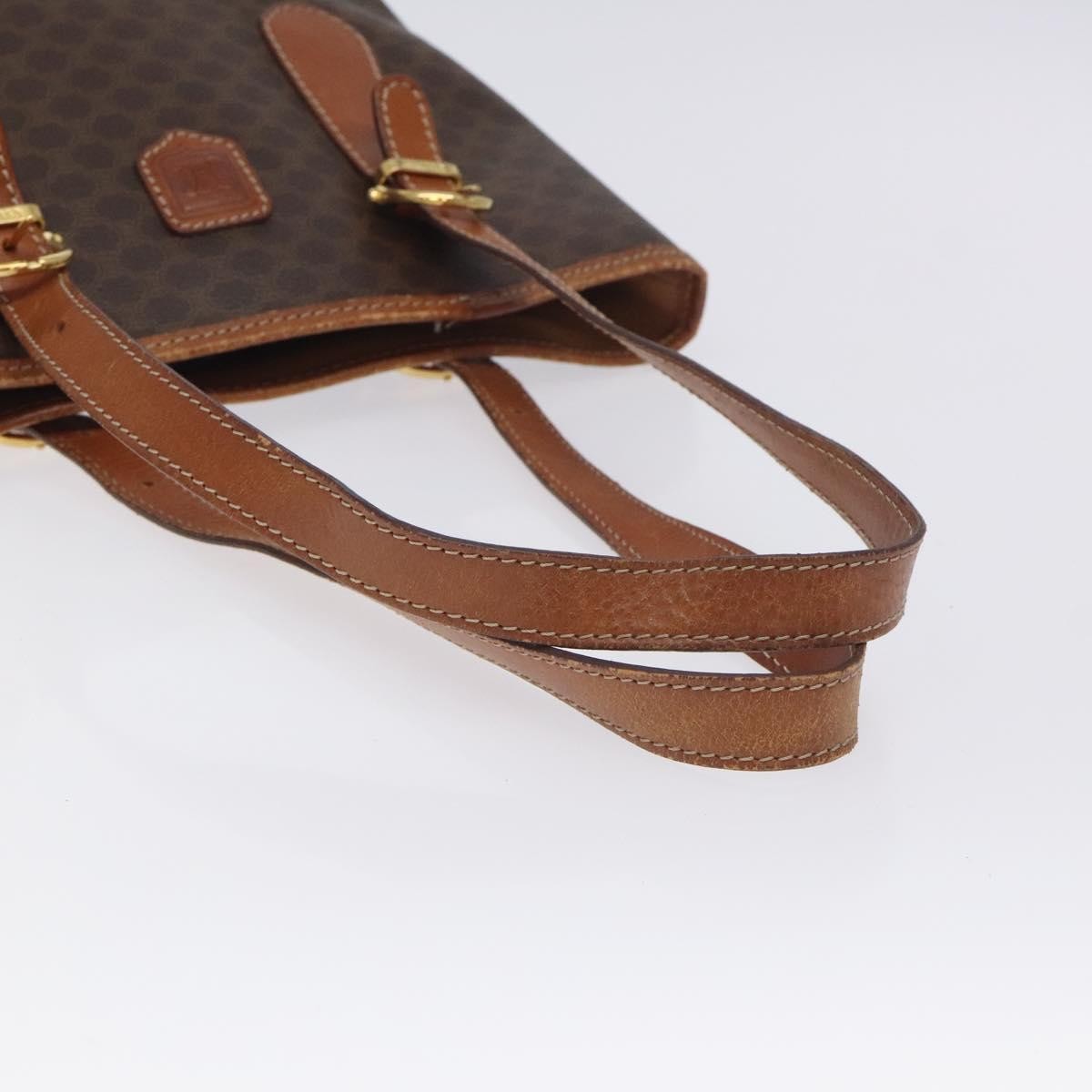 Celine Vintage Macadam Handbag Canvas, BROWN, CANVAS, Handbag