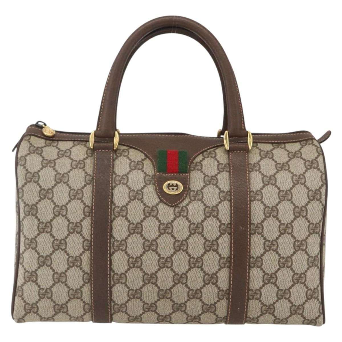 Gucci Vintage Interlocking G Boston Bag GG Coated Canvas, BEIGE, PVC, Travel bag
