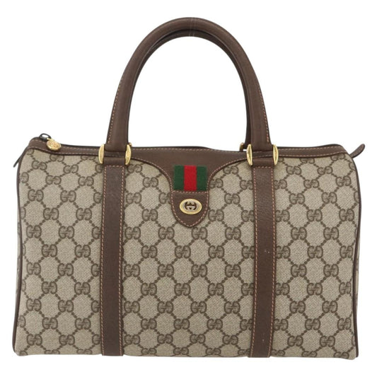 Gucci Vintage Interlocking G Boston Bag GG Coated Canvas, BEIGE, PVC, Travel bag