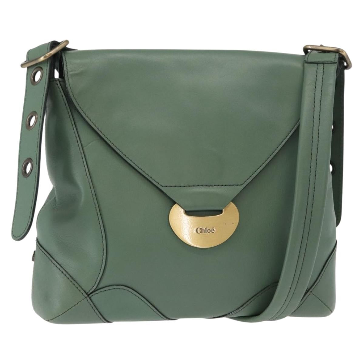 Chloe Vintage Flap shoulder bag Leather, GREEN, LEATHER, Shoulder bag