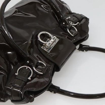 Salvatore Ferragamo Marisa Satchel Patent leather, BROWN, PATENT_LEATHER, Tote bag
