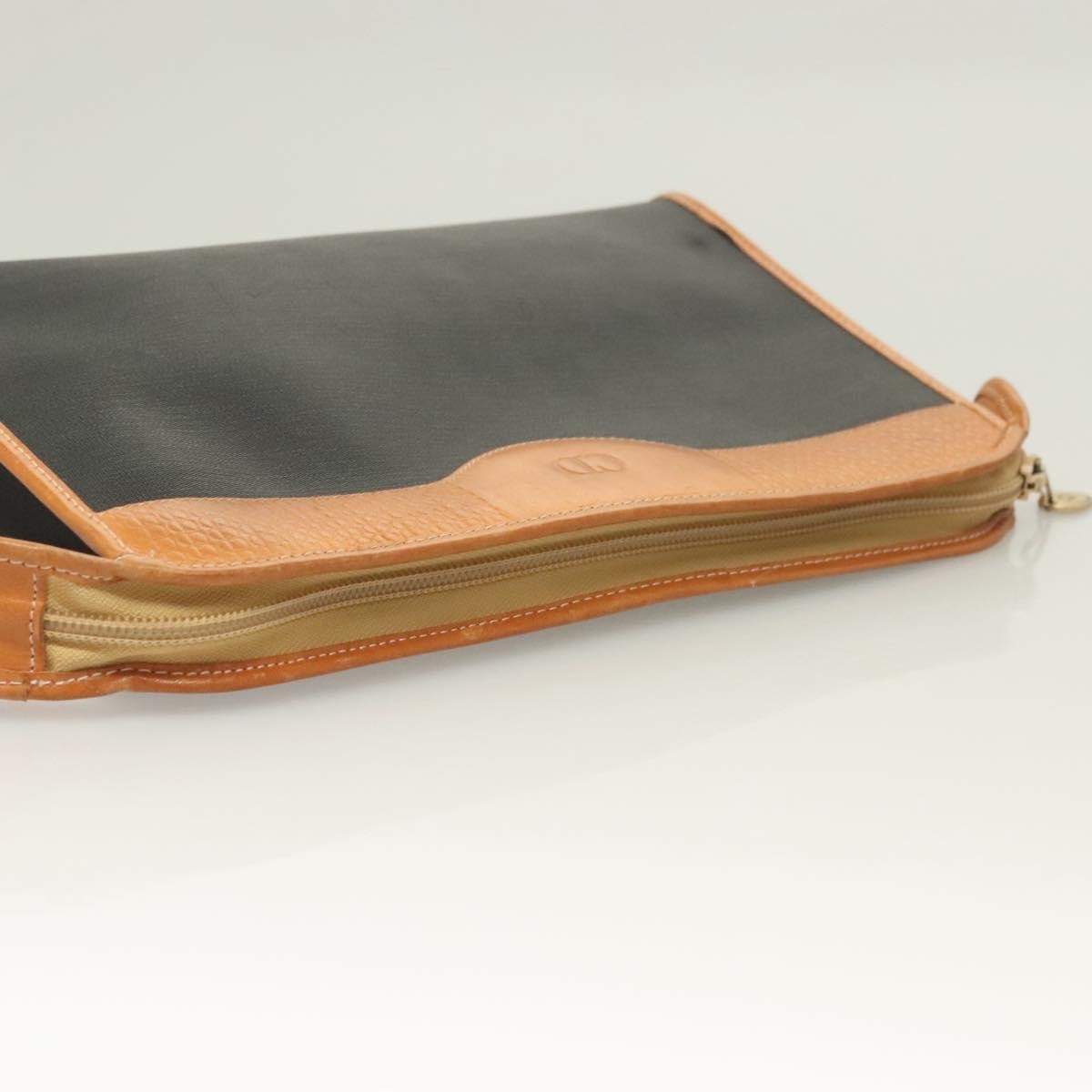 Christian Dior Vintage Zip Pochette Canvas and leather, BLACK, PVC, Clutche & pouche