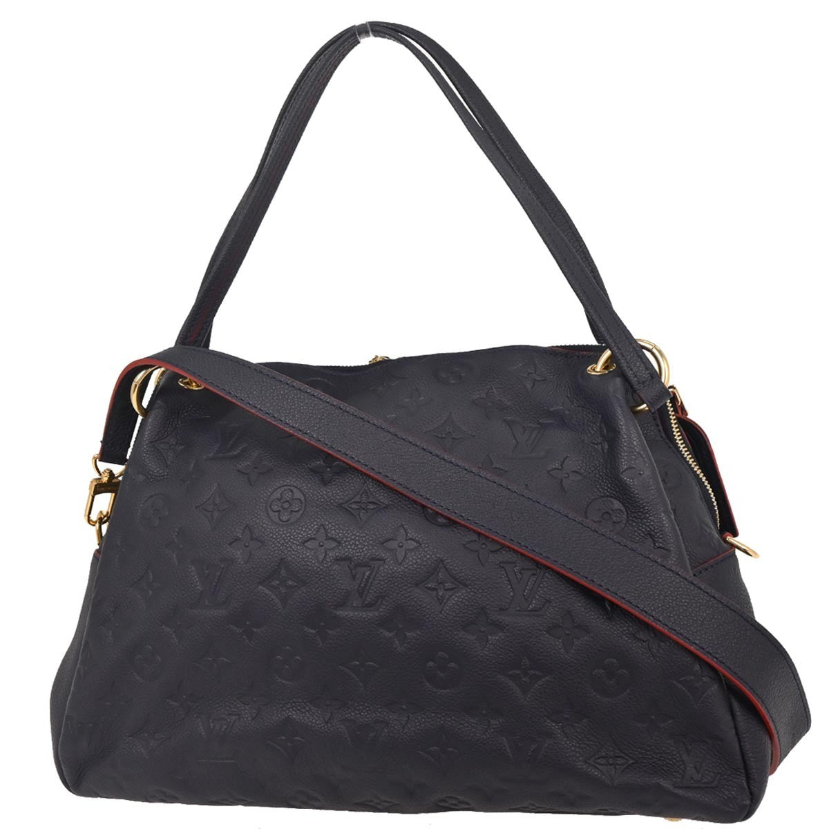 Louis Vuitton Ponthieu Handbag Monogram Empreinte Leather, NAVY, LEATHER, Handbag