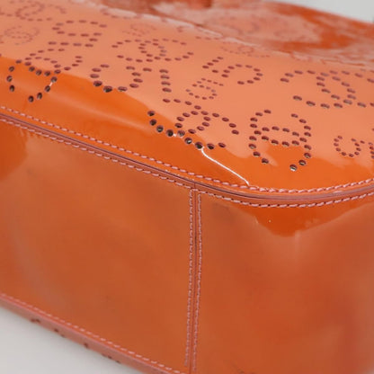 Chanel CC No.5 Shopping Tote Perforated Patent, ORANGE, PATENT_LEATHER, Tote bag