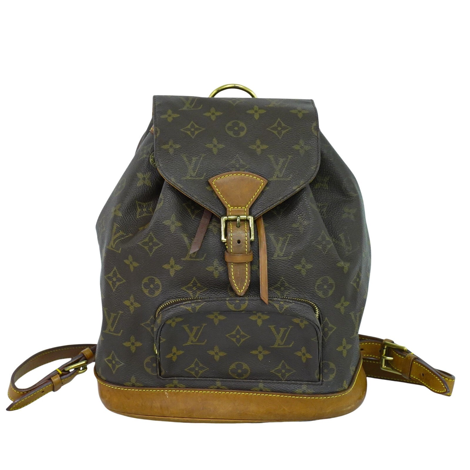 Louis Vuitton Vintage Montsouris Backpack Monogram Canvas, BROWN, CANVAS, Backpack