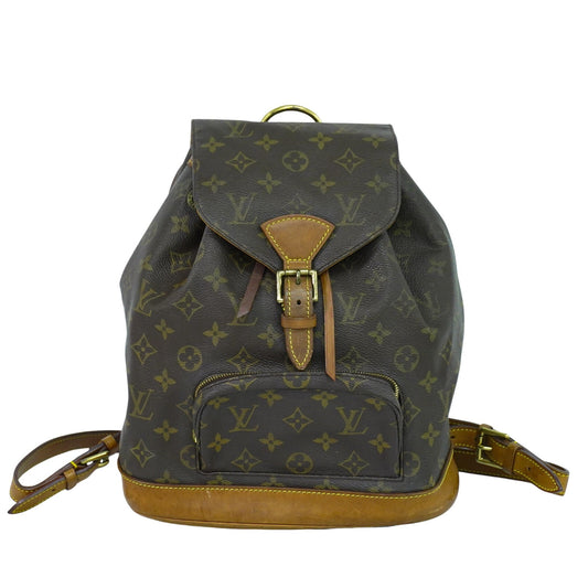 Louis Vuitton Vintage Montsouris Backpack Monogram Canvas, BROWN, CANVAS, Backpack