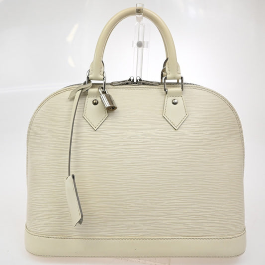 Louis Vuitton Alma Handbag Epi Leather, WHITE, LEATHER, Handbag