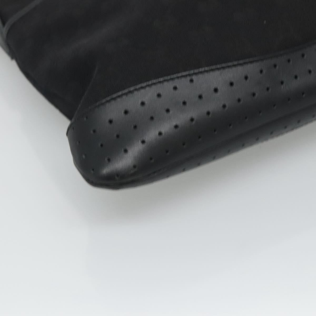 Gucci Zip Messenger Bag GG Canvas with Perforated Leather, BLACK, CANVAS, Shoulder bag