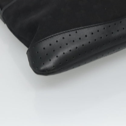 Gucci Zip Messenger Bag GG Canvas with Perforated Leather, BLACK, CANVAS, Shoulder bag