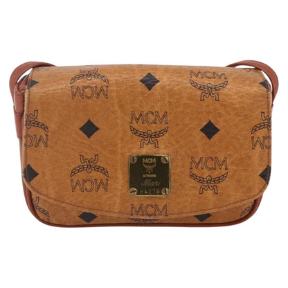 MCM Visetos Shoulder bag Canvas and Leather, BROWN, CANVAS, Shoulder bag
