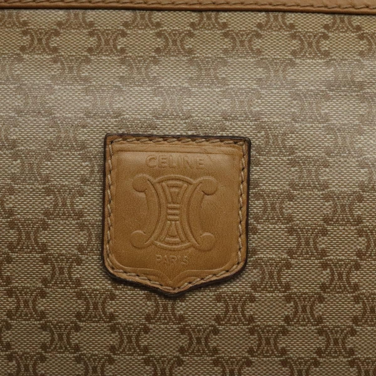 Celine Macadam Handbag Macadam with leather, BEIGE, CANVAS, Handbag