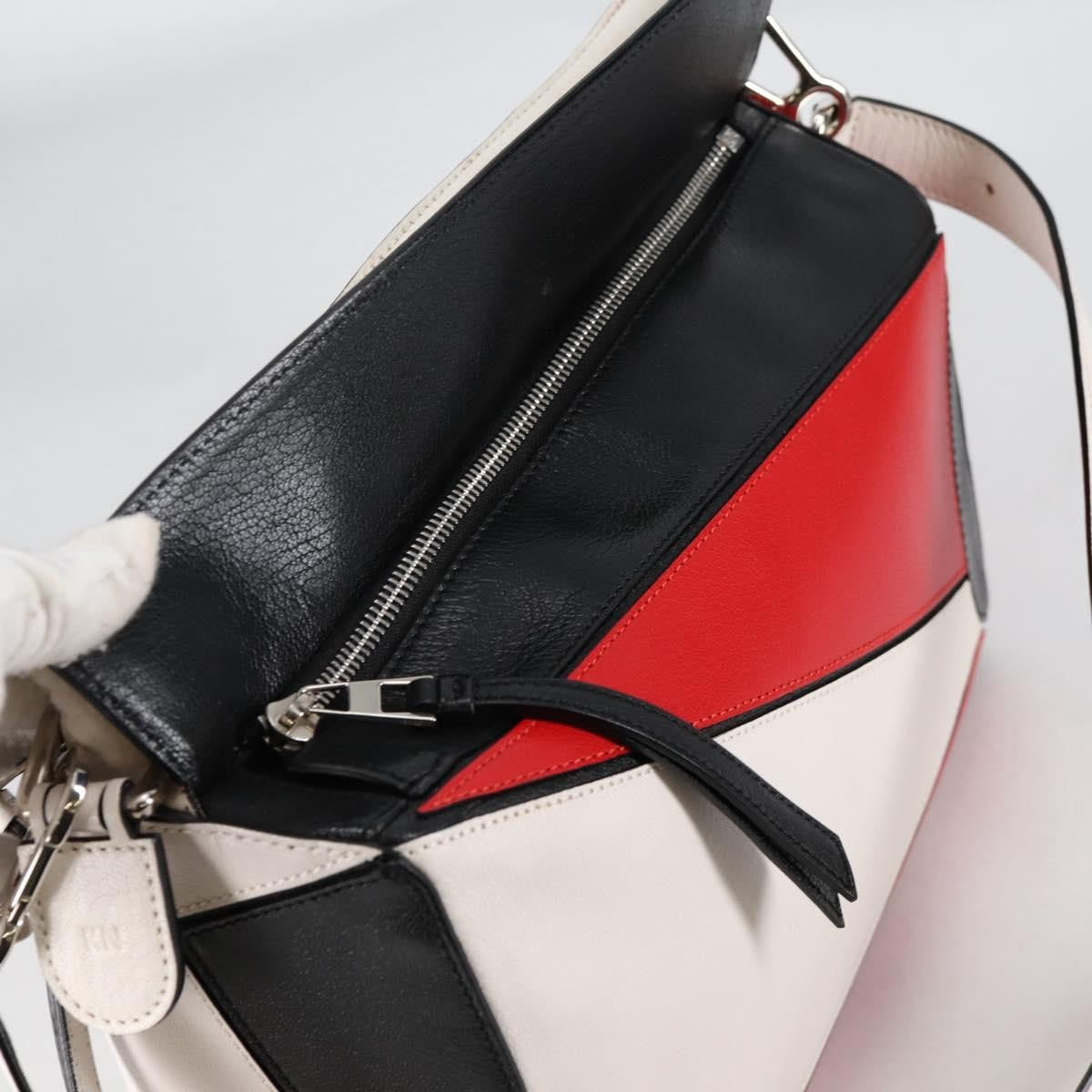 Loewe Puzzle Bag Leather, WHITE, LEATHER, Handbag