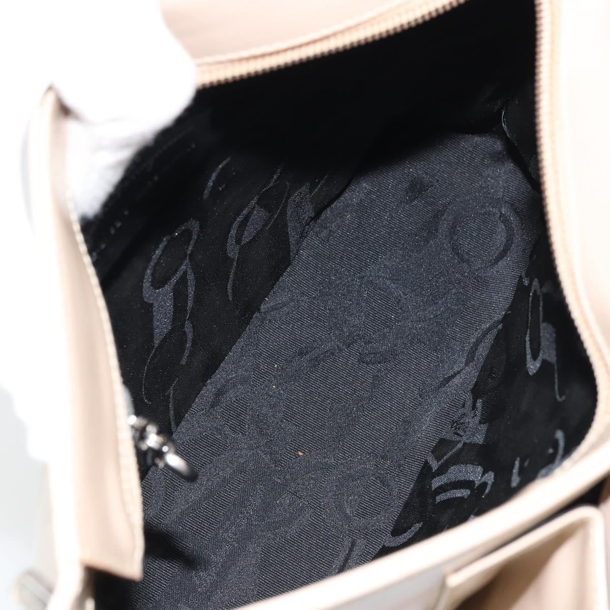 Salvatore Ferragamo Gancini Shoulder Bag Leather, BEIGE, LEATHER, Shoulder bag