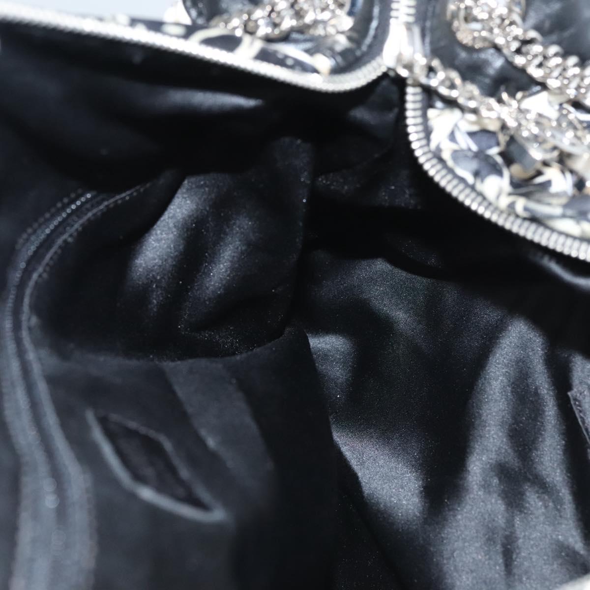 Chanel Kaleidoscope Chain Tote Quilted Printed Satin, BLACK, SILK, Shoulder bag